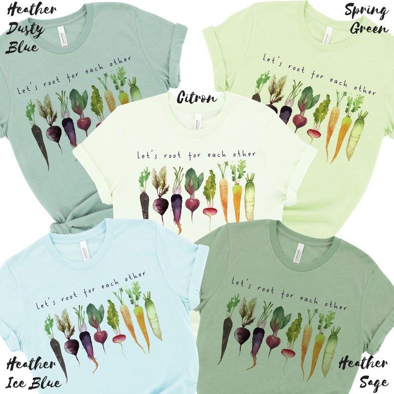 Let's root for each other and watch each other grow Gardening Vegetable Green Thumb Design UNISEX Relaxed Jersey T-Shirt for Women image 5