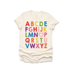 ABC I Love You Alphabet Love Graphic Tee for Women or Men - Teacher, School, Group, Team