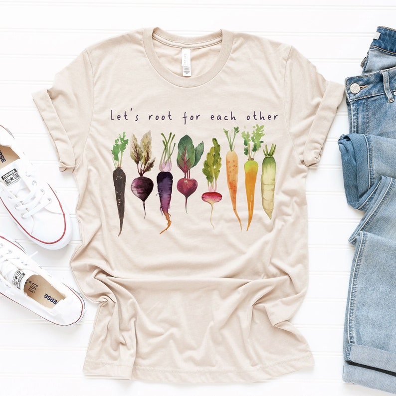 Let's root for each other and watch each other grow Gardening Vegetable Green Thumb Design UNISEX Relaxed Jersey T-Shirt for Women image 10