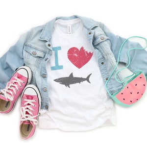TODDLER | I Love Sharks Heart Bite | UNISEX Relaxed Jersey T-shirt for Toddlers