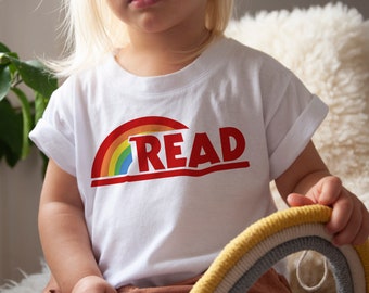 TODDLER | Reading Rainbow Love Retro Vintage Nostalgia | UNISEX Relaxed Jersey T-shirt for Toddlers