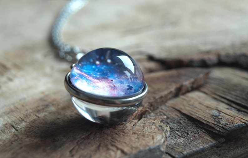 Fuck you acrylic necklace lightweight nebula glitter back