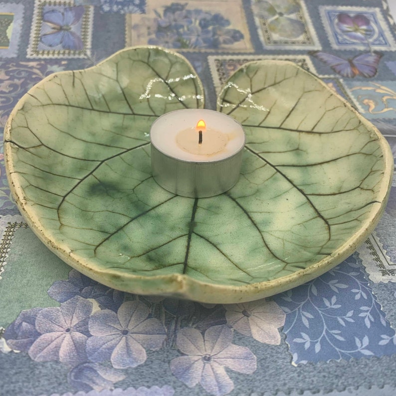 Green Leaf Shaped Pottery Dish Leaf Shaped Soap Dish Pottery Etsy