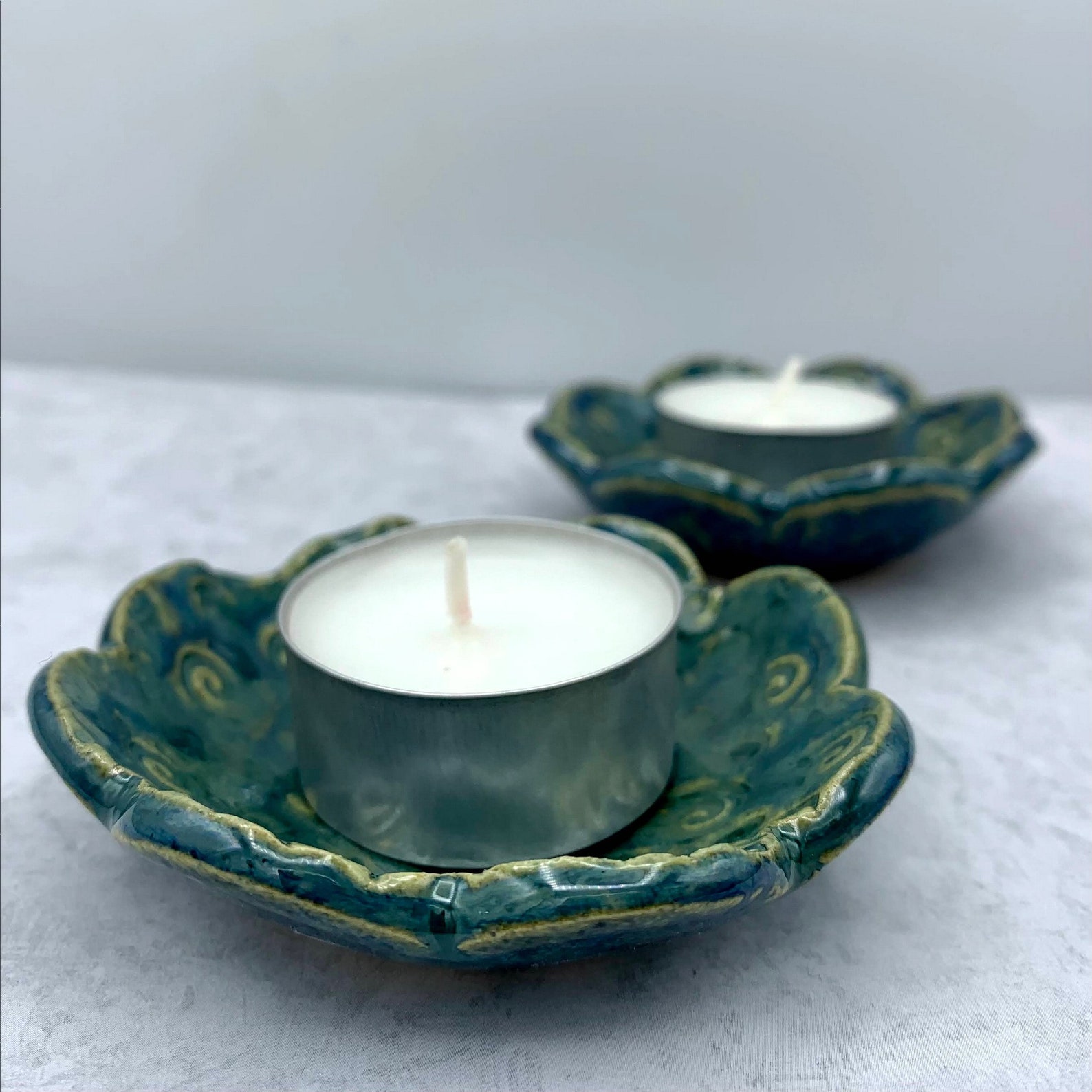 Handmade Flower Tealight Candle Holders Tea Light Floral Etsy