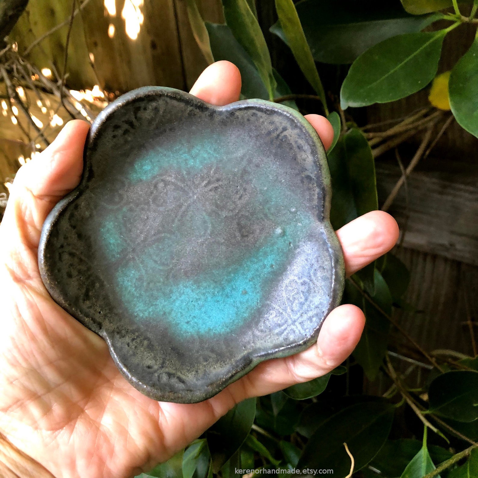 Ceramic Ring Bowl Ceramic Jewelry Dish Teabag Holder Green Etsy