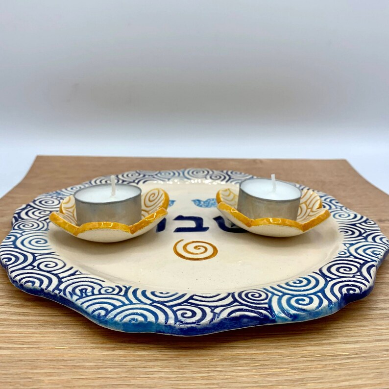 Shabbat Candles Holder Set Sabbath Candles Set With Tray Etsy