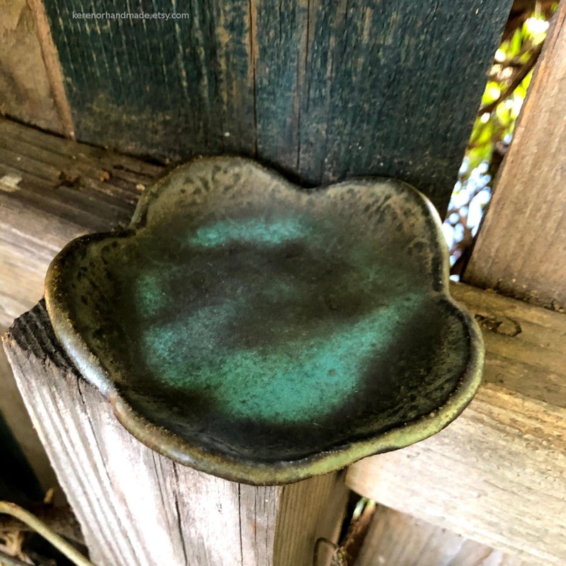 Ceramic Ring Bowl Ceramic Jewelry Dish Teabag Holder Green Etsy