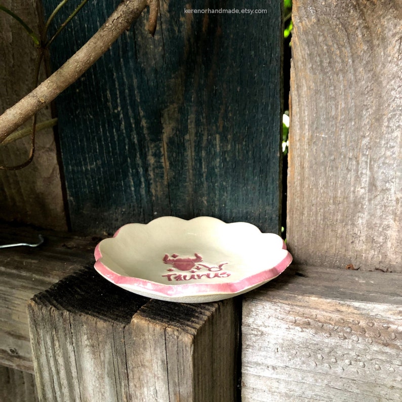 horoscope ceramic dish Ceramic Taurus dish April May birthday gift Taurus decor astrology gift Taurus gift Zodiac sign ceramic dish