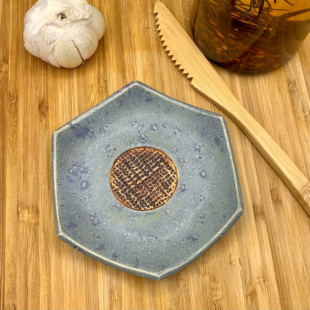 Handcrafted Ceramic Garlic Grater Dipping Dish Eggshell Blue Etsy