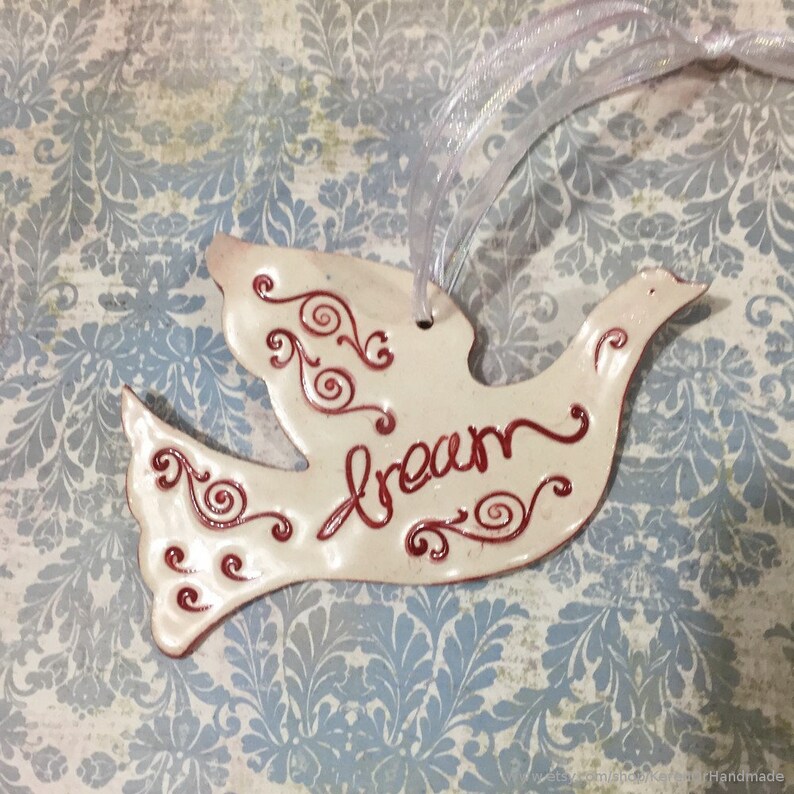 Ceramic Dove Ornament Dove Wall Decor Dove Wall Hanging Etsy
