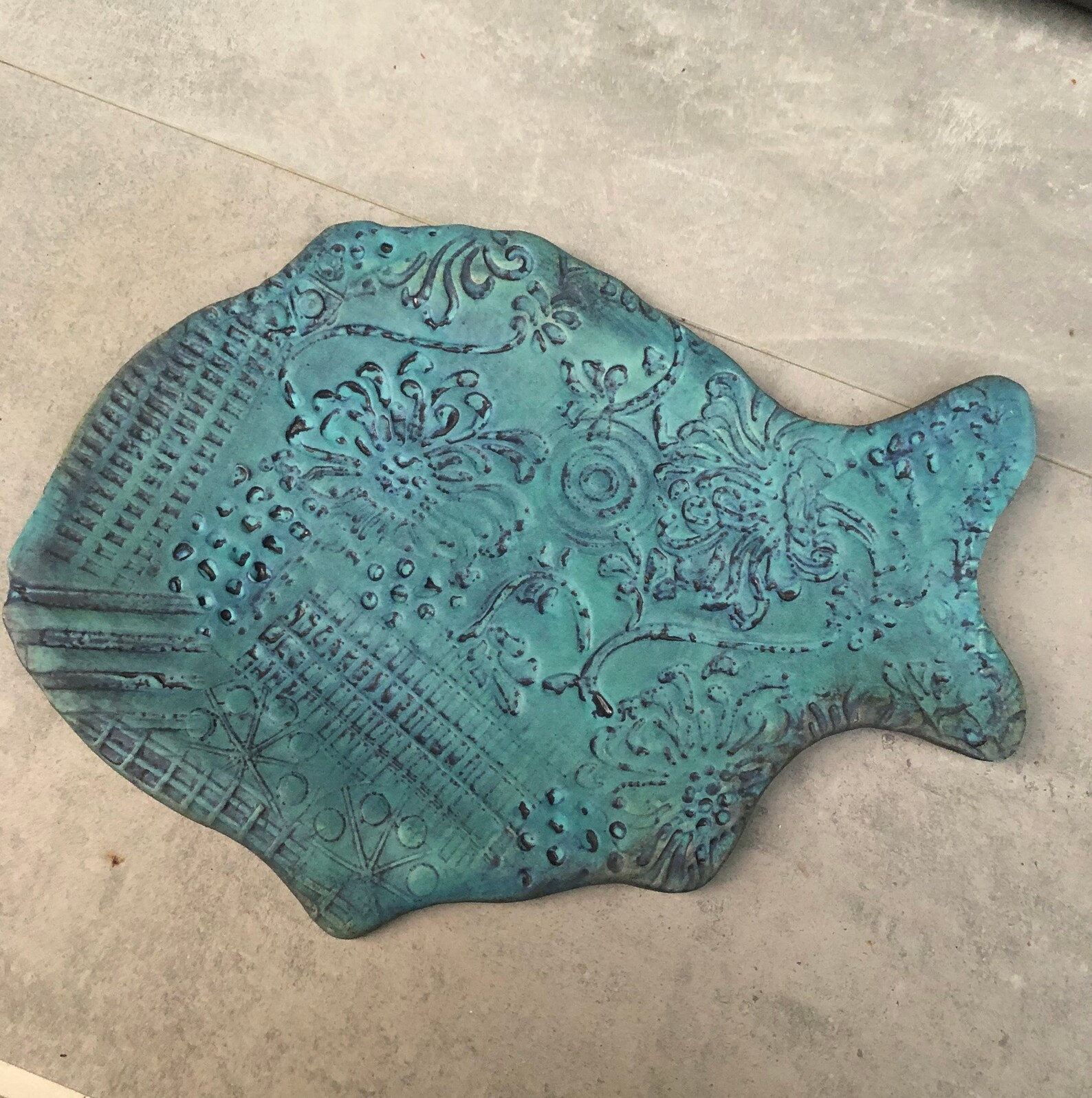 Fish Platter Pottery Handmade Fish Plate Stoneware Ceramic Etsy