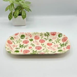 Keramik Tablett, handgefertigte Keramik dekorative Granatapfel Servierplatte, Keramik Geschenk, Tischdekoration Tablett, Käsecracker Servierplatte