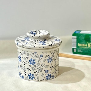 Butterdose, Keramik im französischen Stil, Blumenbuttertopf im europäischen Vintage-Stil, Chateaucore-Küchengeschenk, streichbare Butter