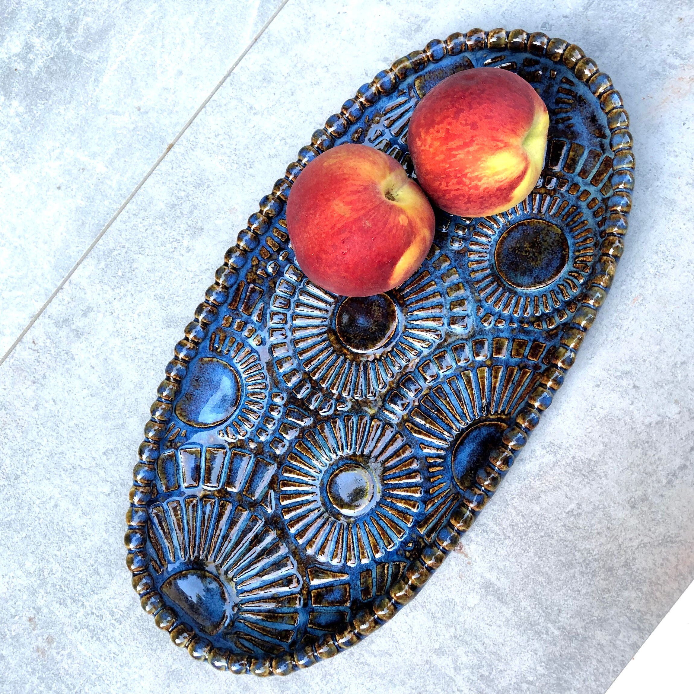 Serving tray pottery handmade Handmade Ceramic tray Serving Etsy