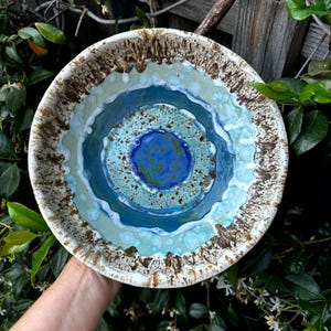 Wheel Thrown Stoneware Serving Bowl: Sea Foam Beach Pottery
