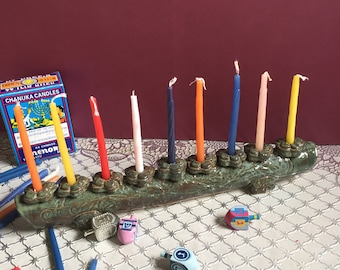 Menorah, Hanukkah, Ceramic Menorah, Chanukah Menorah, Handmade Menorah, Holiday Menorah, Hanukkiah, Judaica, Ceramic, Ceramic Holiday Decor