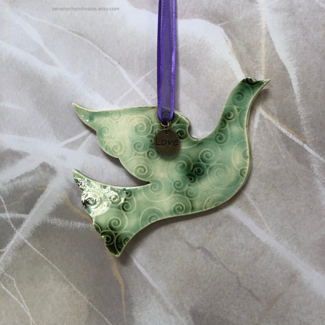 Handmade ceramic dove ornament ceramic Christmas bird | Etsy