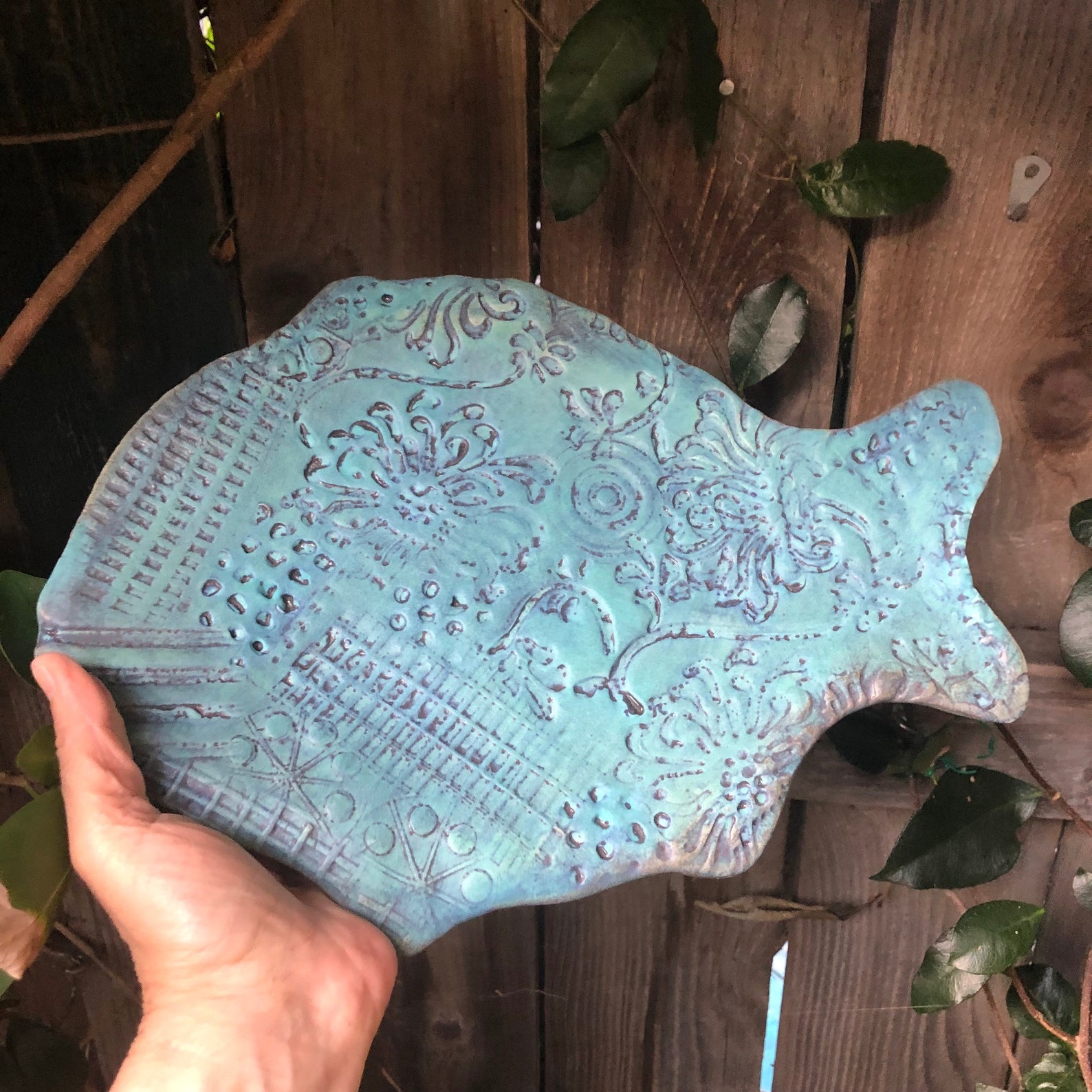 Fish Platter Pottery Handmade Fish Plate Stoneware Ceramic Etsy