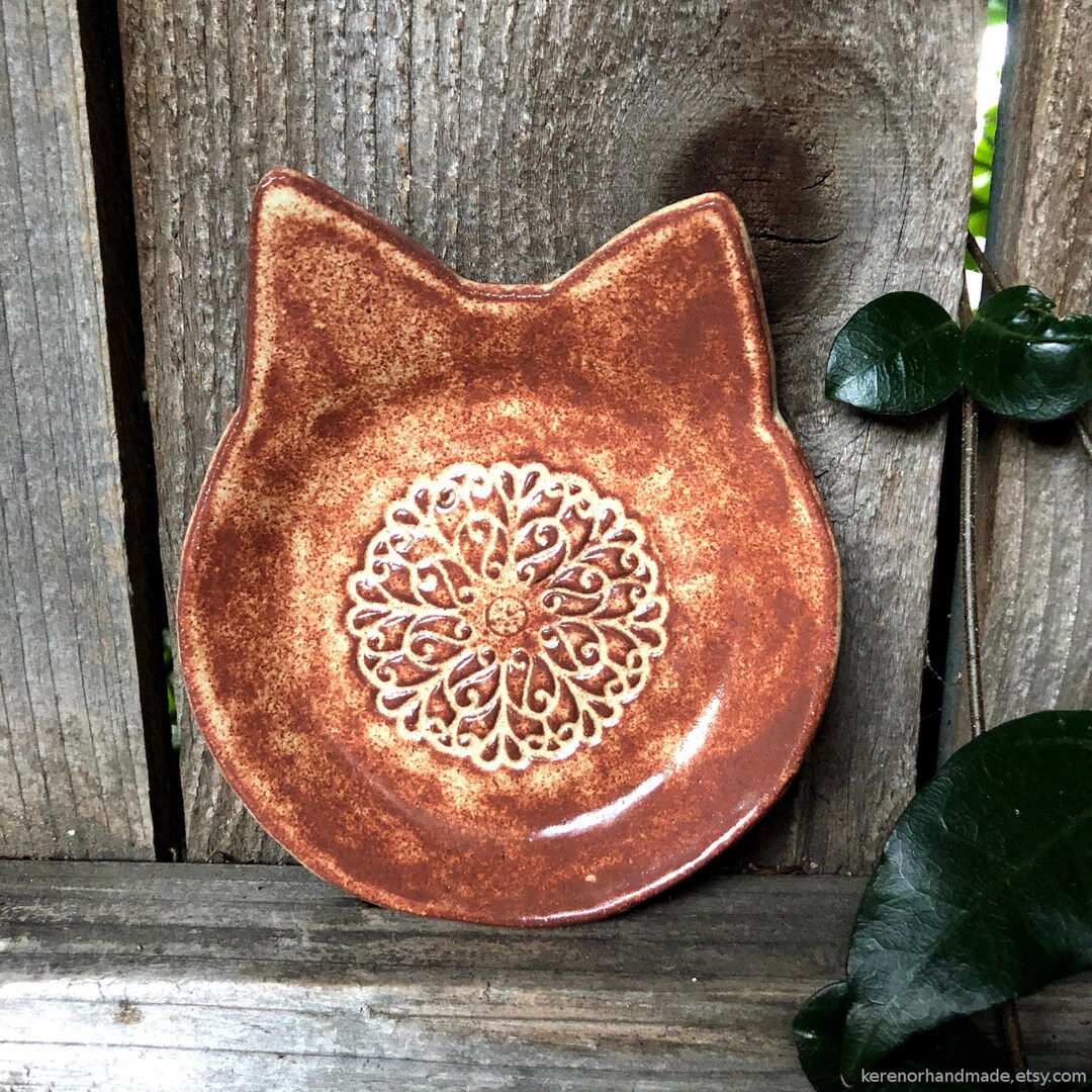 Ceramic Cat Shaped Bowl, Cat Shaped Bowl, Cat Lover Gift, Cat Decor, Ring Dish, Spoon Rest