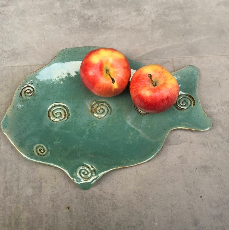 Fish Platter Pottery Handmade Fish Plate Stoneware Ceramic Etsy