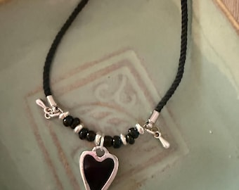 Silver and Black Adjustable Bracelet