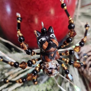 Christmas Spider Ornament with Christmas Spider Legend, Spider Ornament, Holiday Ornament, Christmas Ornaments  OOAK Rottweiler