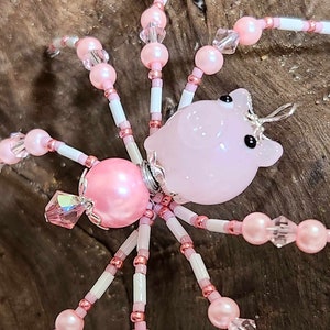Christmas Spider Ornament with Christmas Spider Legend, OOAK,  Spider Ornament, Holiday Ornament, Christmas Ornaments Jesse James, Pig