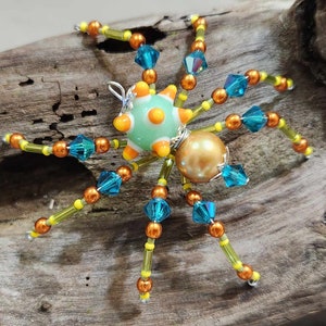 Christmas Spider Ornament with Christmas Spider Legend, OOAK,  Spider Ornament, Holiday Ornament, Christmas Ornaments  Spider