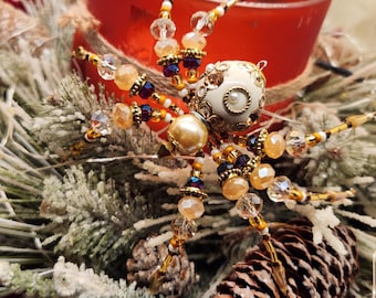 Christmas Spider Ornament with Legend: OOAK Holiday Decor