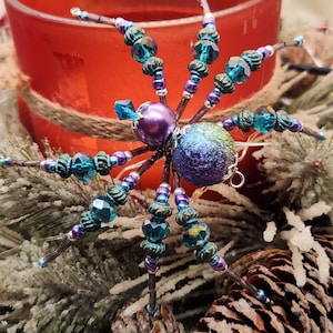 Christmas Spider Ornament with Legend: OOAK Holiday Decor