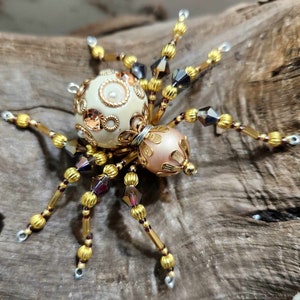 Christmas Spider Ornament: Beaded Holiday Decor with Swarovski Crystals