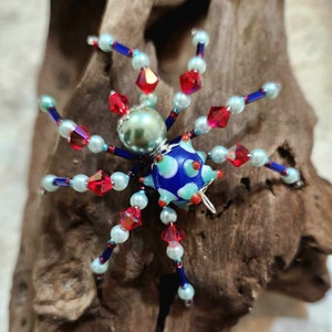 Christmas Spider Ornament with Christmas Spider Legend, OOAK,  Spider Ornament, Holiday Ornament, Christmas Ornaments Jesse James,