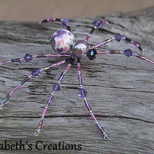 Adorno navideño de araña: decoración navideña con cristales Swarovski morados