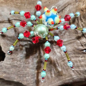 Christmas Spider Ornament with Christmas Spider Legend, OOAK,  Spider Ornament, Holiday Ornament, Christmas Ornaments Jesse James,