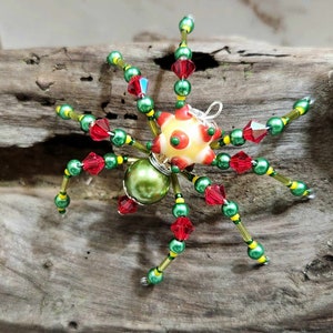 Christmas Spider Ornament with Christmas Spider Legend, OOAK,  Spider Ornament, Holiday Ornament, Christmas Ornaments  Spider