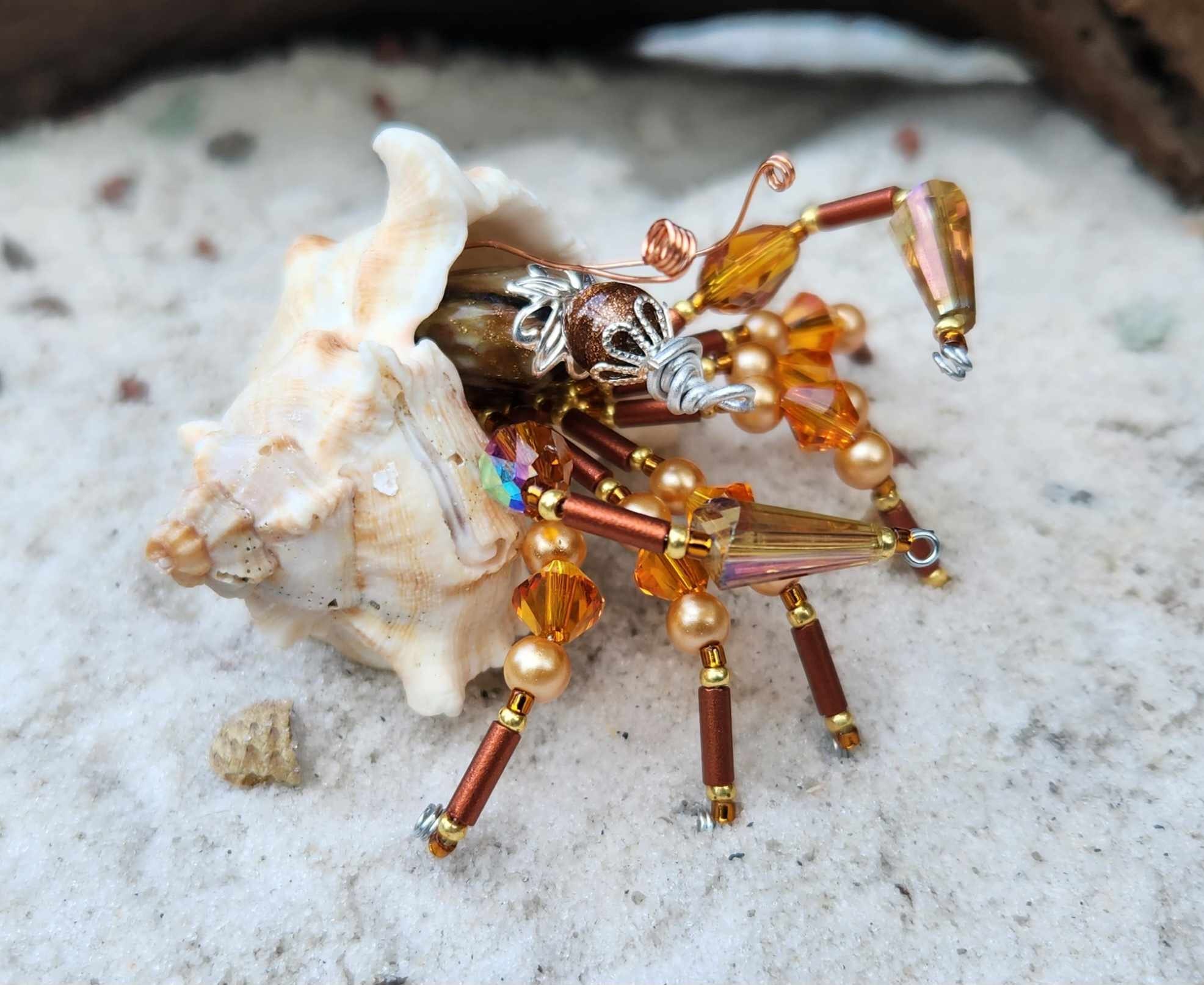 Beaded Hermit Crab Suncatcher: OOAK Seashell Collectible Art - Etsy