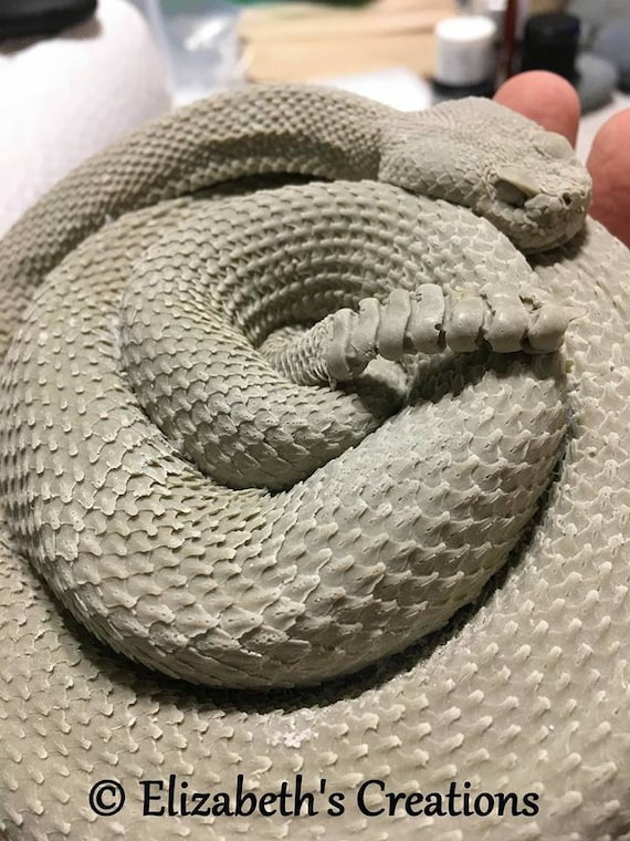 Life Like Rattlesnake Sculpture: Ultracal Gypsum Cement Replica - Etsy