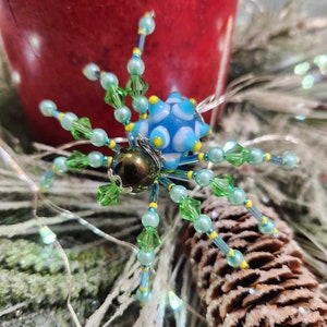 Christmas Spider Ornament with Christmas Spider Legend, OOAK,  Spider Ornament, Holiday Ornament, Christmas Ornaments  Spider