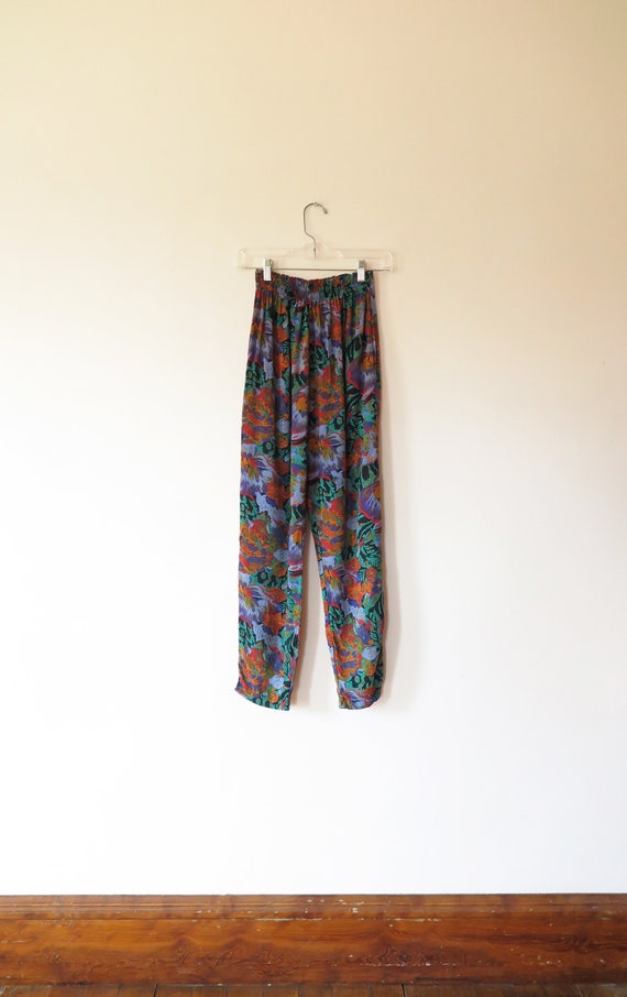 80s VINTAGE High Waisted Elastic Waistband Tropica