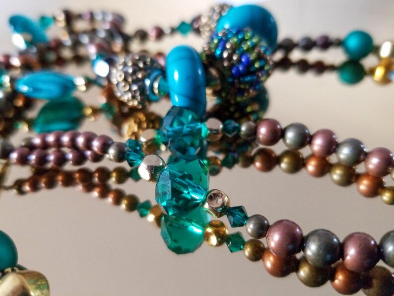 Thalassa Brown Teal Beaded Necklace main image 0
