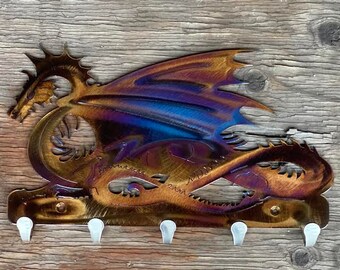 Dragon Metal Wall Art/ Keychain Holder with 5 Hooks