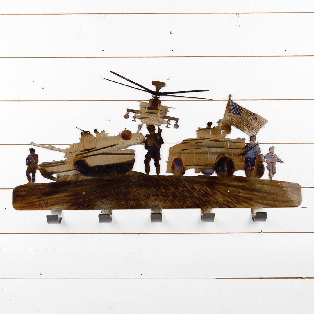 Military Metal Coat Rack | Veteran Home Decor, 5 Hooks - Etsy