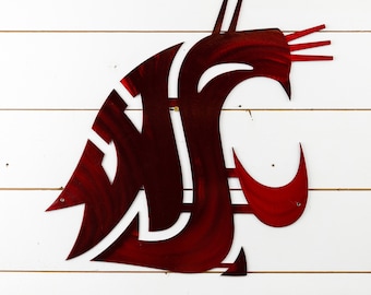 Washington State University | WSU Cougar | Metal Wall Art | Metal Home Decor | Cougs | Licensed NCAA | Welcome Sign