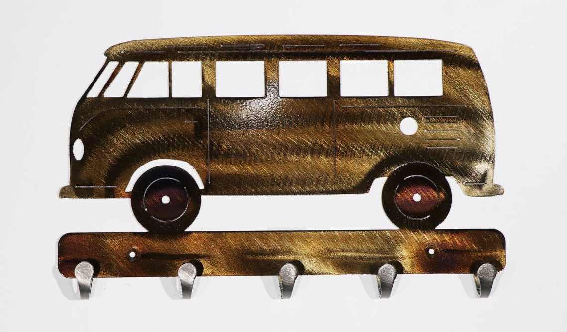 VW Bus Metal Wall Art/ Keychain Holder with 5 Hooks Etsy