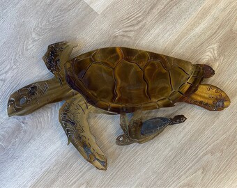 Turtles | Metal Wall Art | Metal Home Decor | Turtle and Baby | Welcome Sign