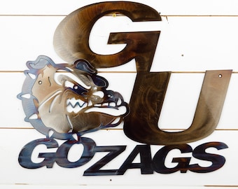 Gonzaga University Bulldogs | Metal Wall Art | Metal Home Decor | Licensed NCAA | Zags | Welcome Sign