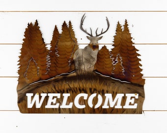 Elk | Metal Wall Art | Metal Home Decor | Elk Hunting | Welcome Sign