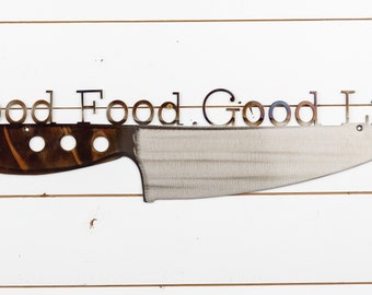 Good Food Good Life | Metal Wall Art | Metal Home Decor | Kitchen Knife | Cooking | Welcome Sign