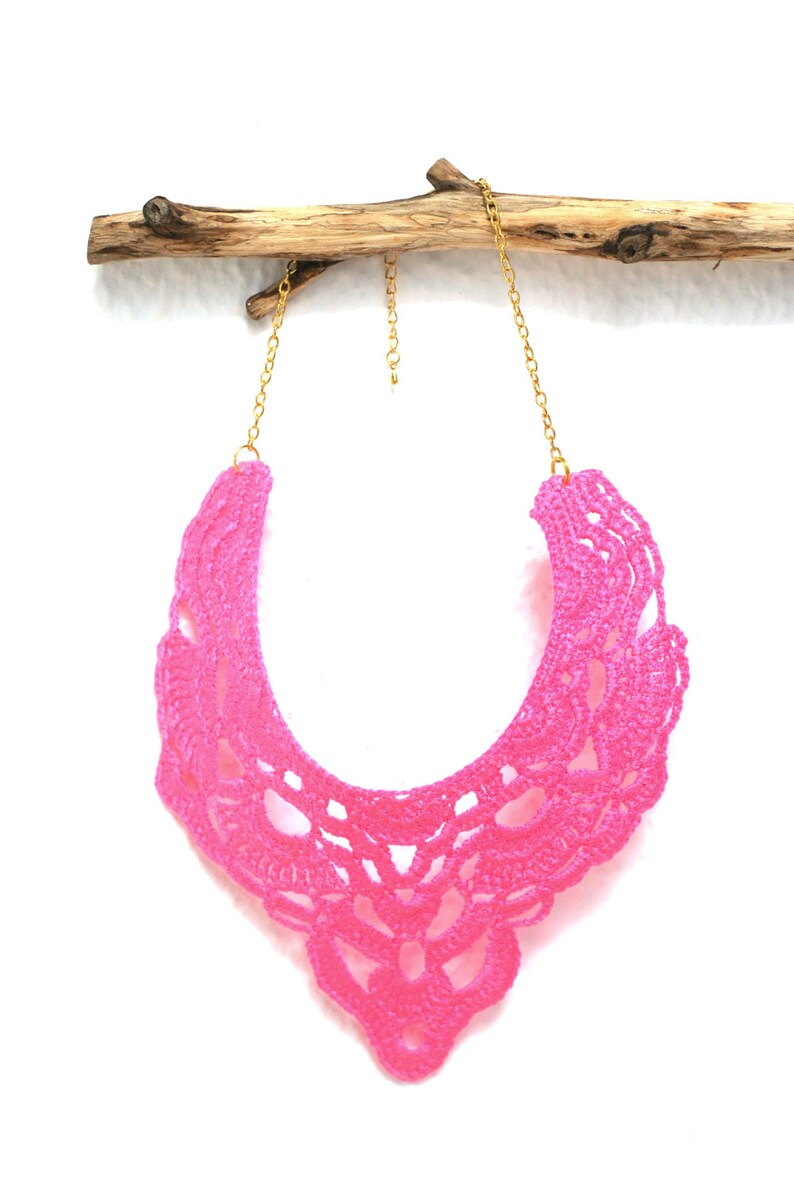 Crochet Necklace. Rose. Etsy