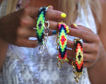 Chunky Chain Friendship Bracelet in Bright Neons.